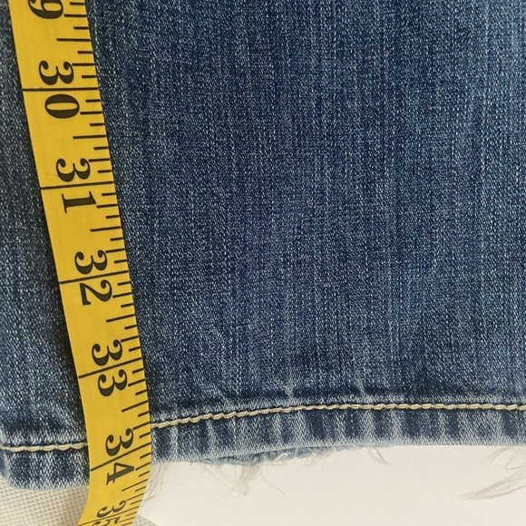 BKE Jeans Mens 33x34XL Jake Blue Denim Distressed Knee Patches Thick Stitch - Picture 11 of 11